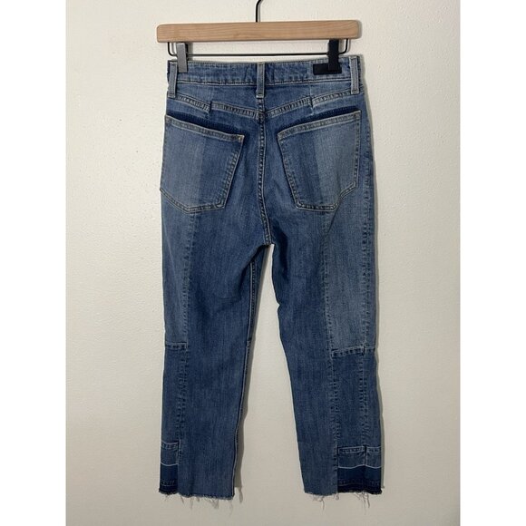 Abercrombie and Fitch Zoe Natural Rise Ankle Straight Patchwork Jeans Size 28/6 - Picture 7 of 14